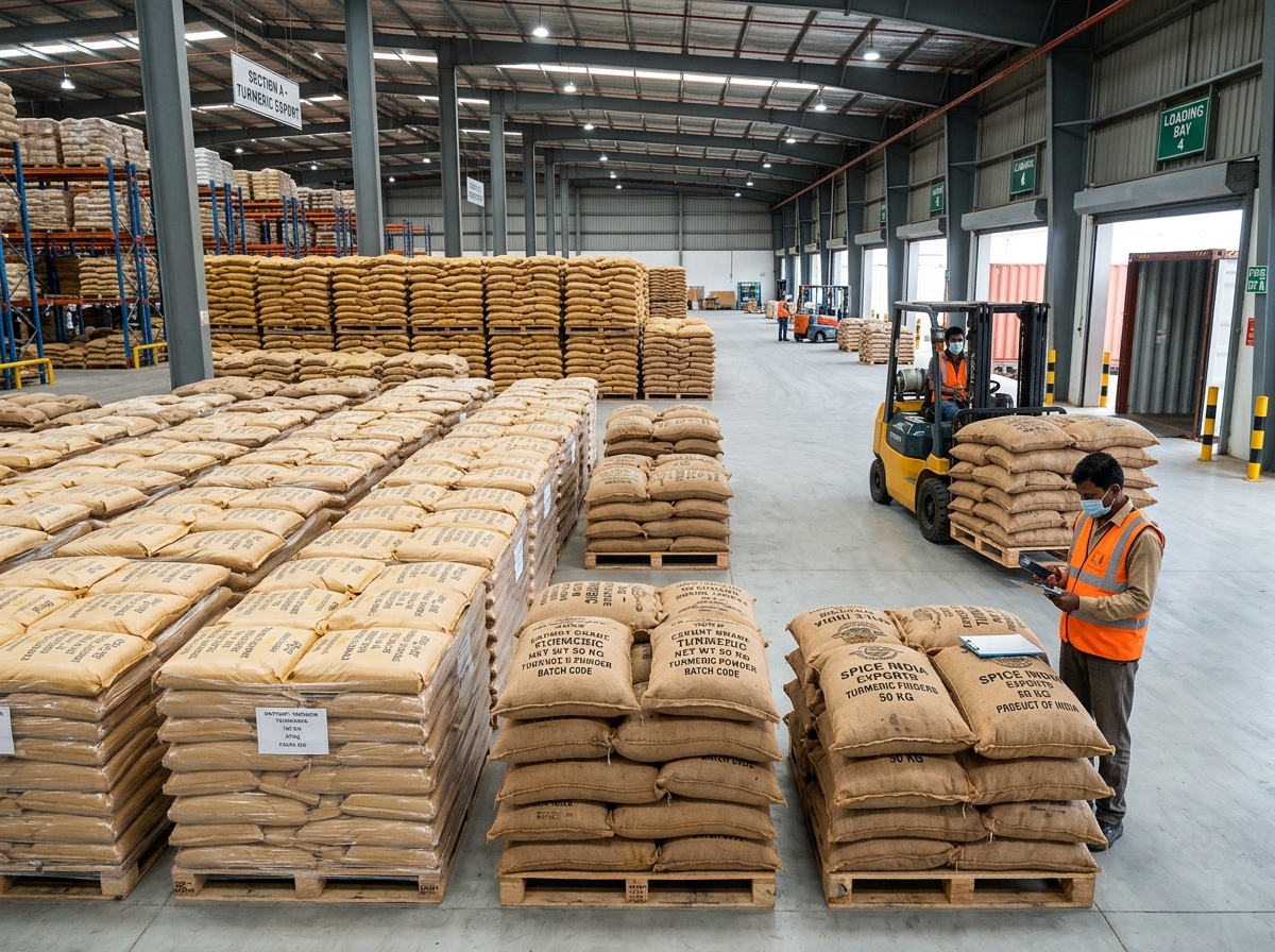 Indian agricultural warehouse and export consignments